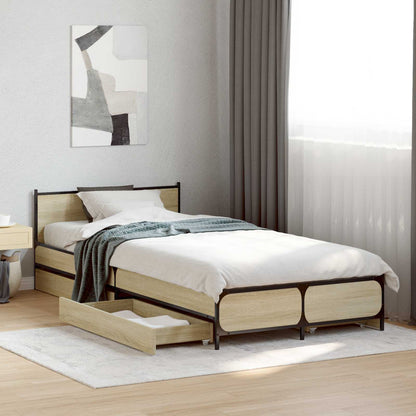 Struttura letto con testata con ruota Rovere Sonoma 80 x 200 cm | homemem39