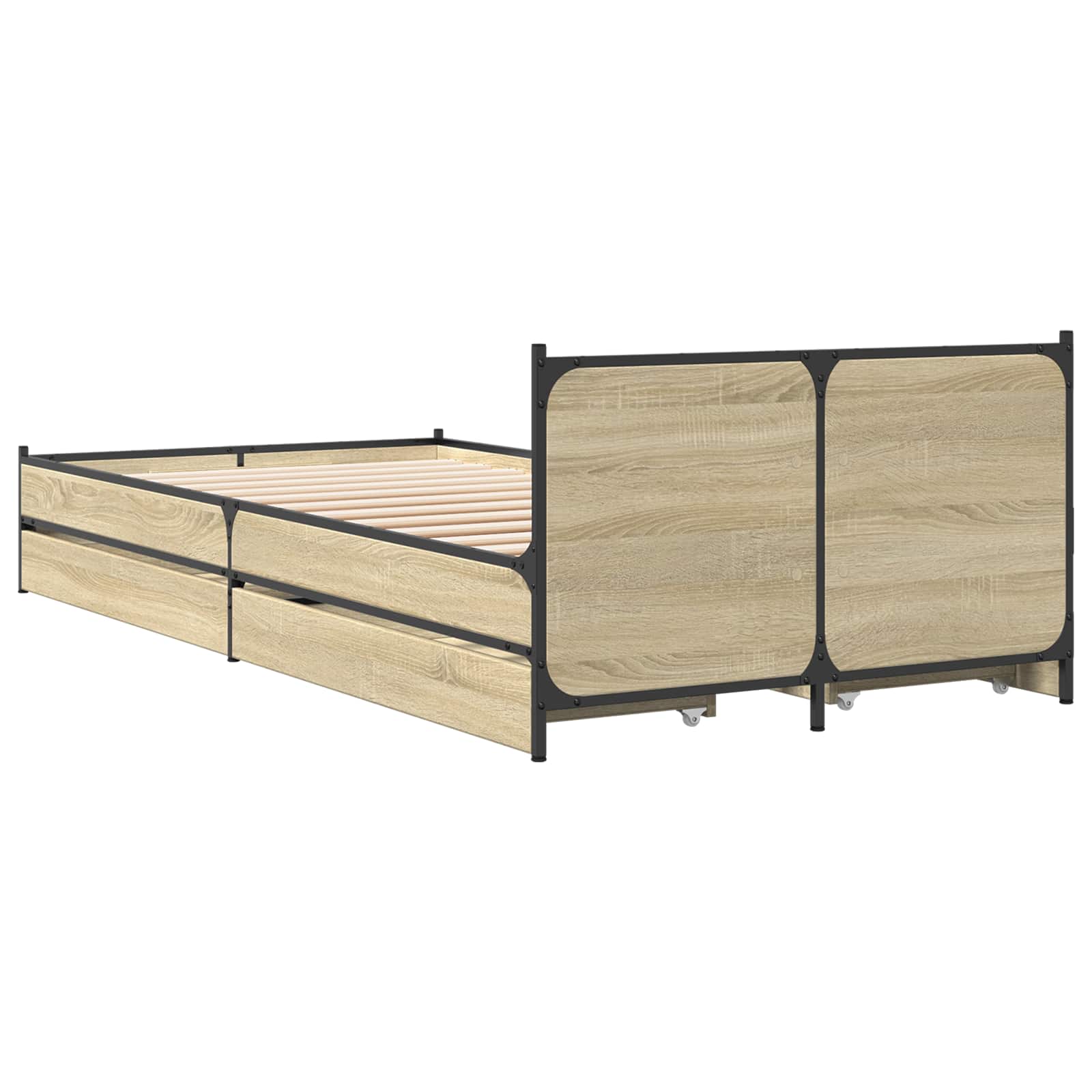 Struttura letto con testata con ruota Rovere Sonoma 80 x 200 cm | homemem39