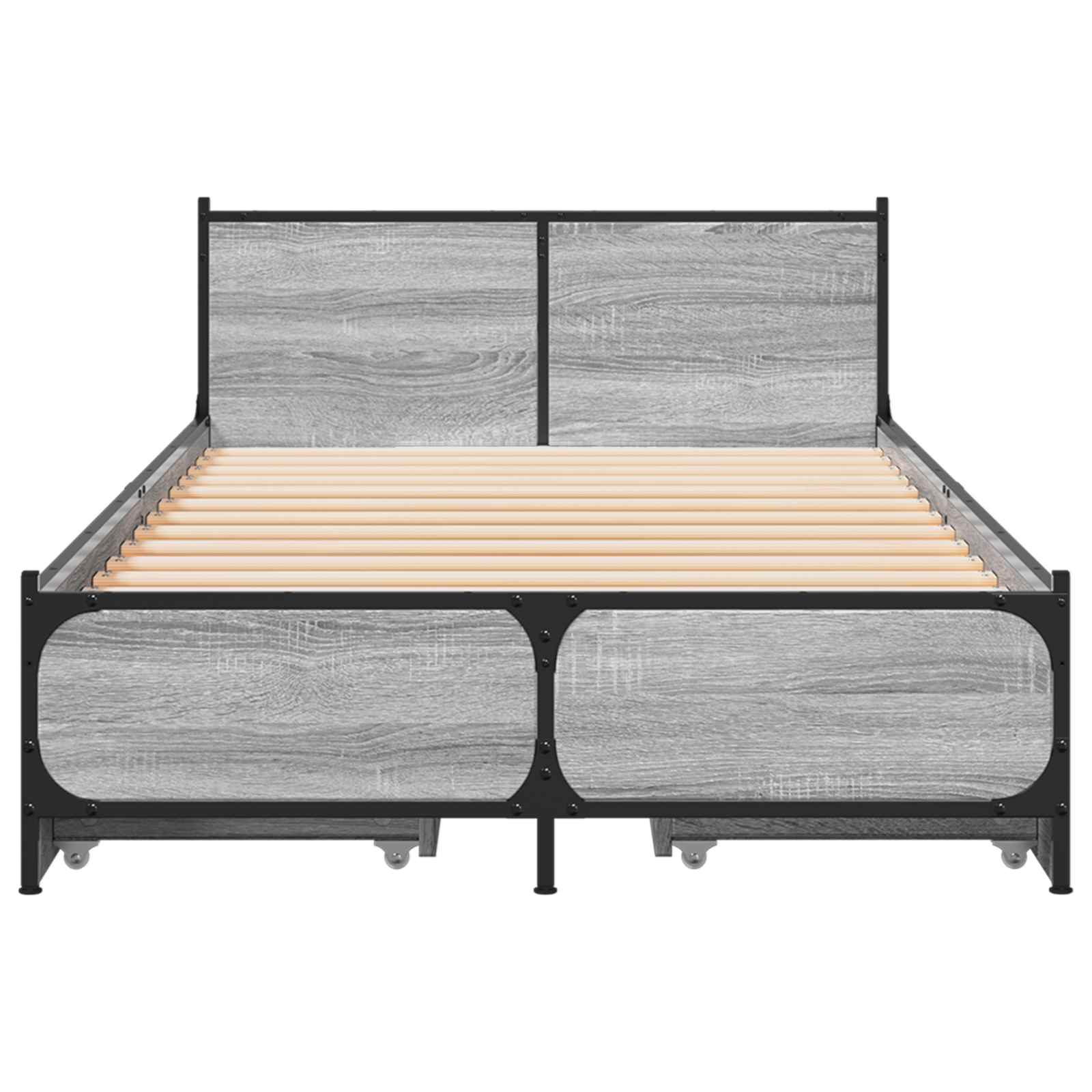 Struttura letto con testata con ruota Sonoma grigio 80 x 200 cm | homemem39