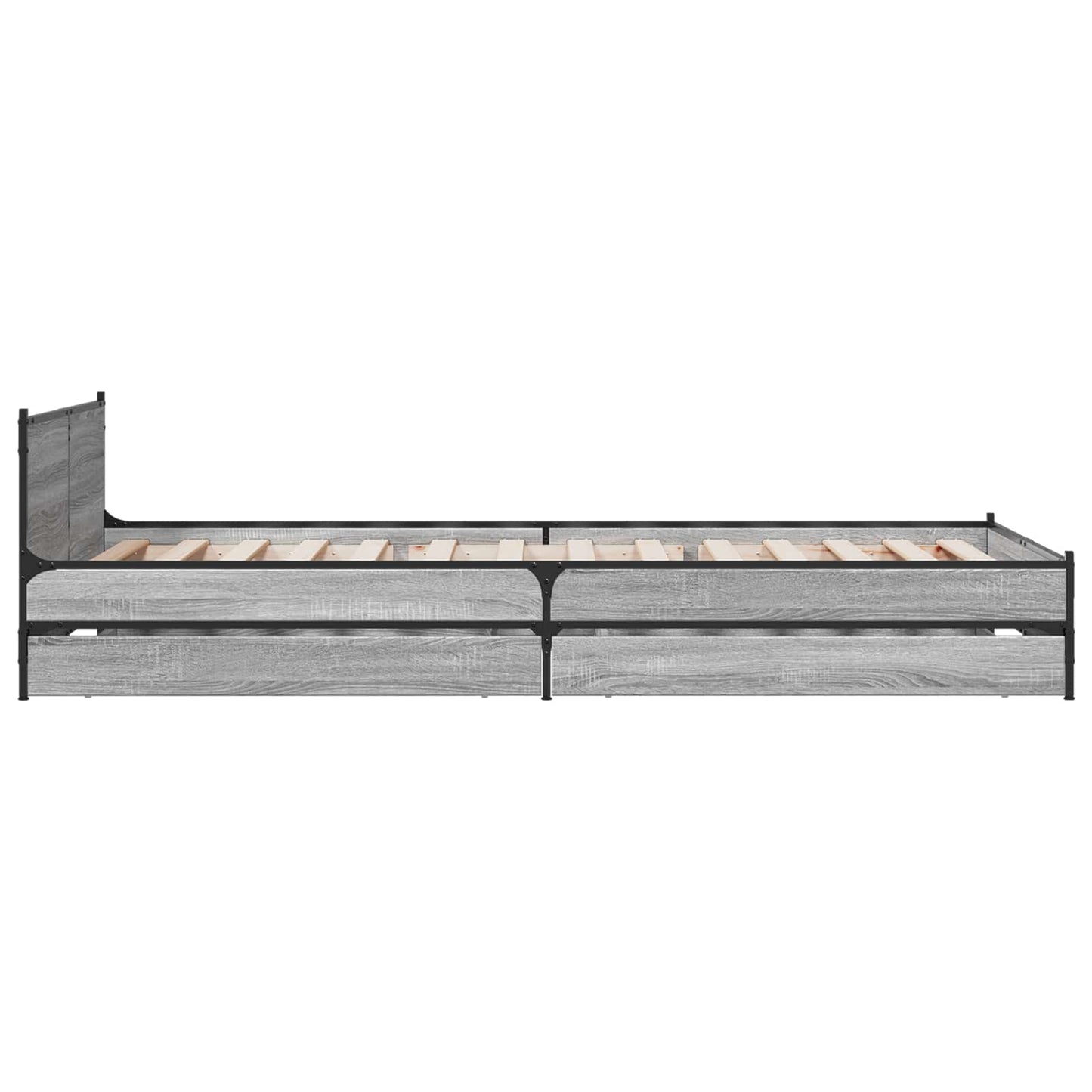 Struttura letto con testata con ruota Sonoma grigio 80 x 200 cm | homemem39