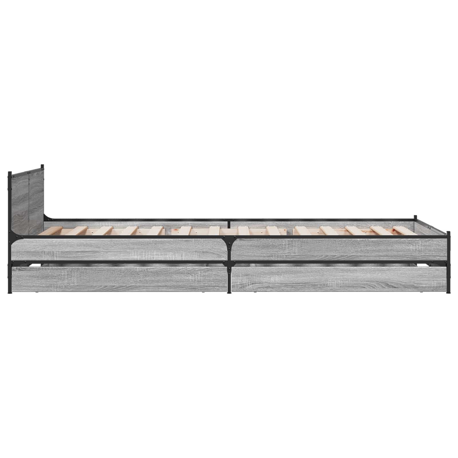 Struttura letto con testata con ruota Sonoma grigio 80 x 200 cm | homemem39