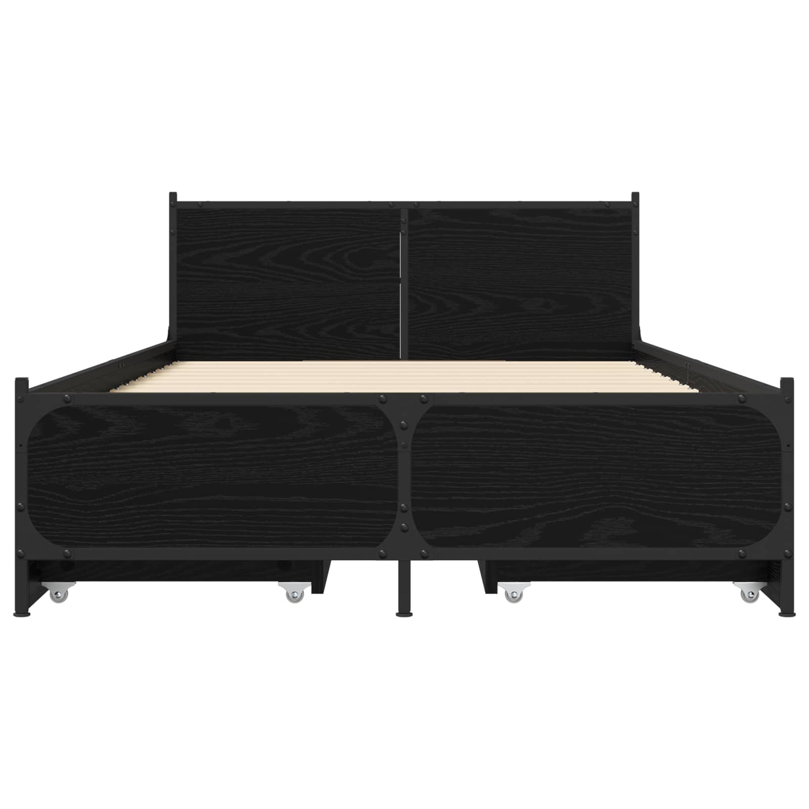 Struttura letto con testata con ruota Rovere Nero 80 x 200 cm | homemem39