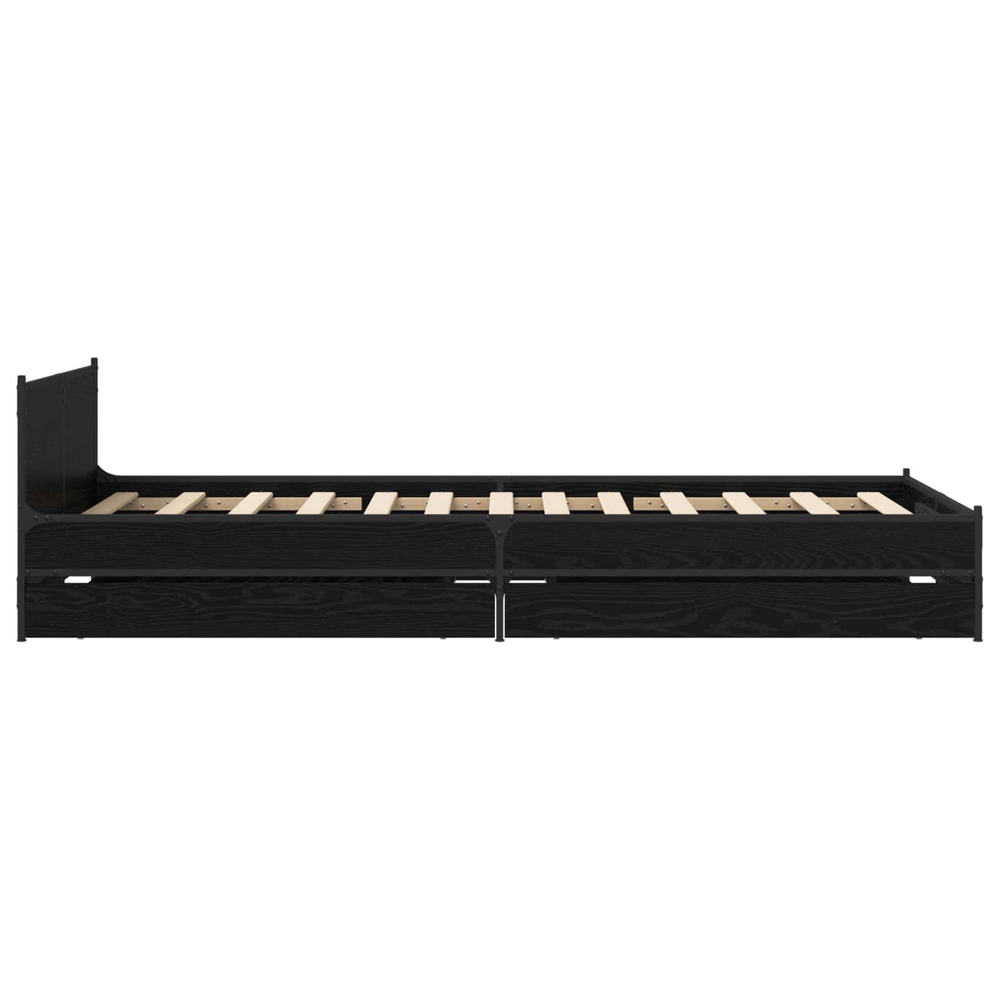 Struttura letto con testata con ruota Rovere Nero 80 x 200 cm | homemem39