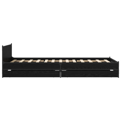 Struttura letto con testata con ruota Rovere Nero 80 x 200 cm | homemem39