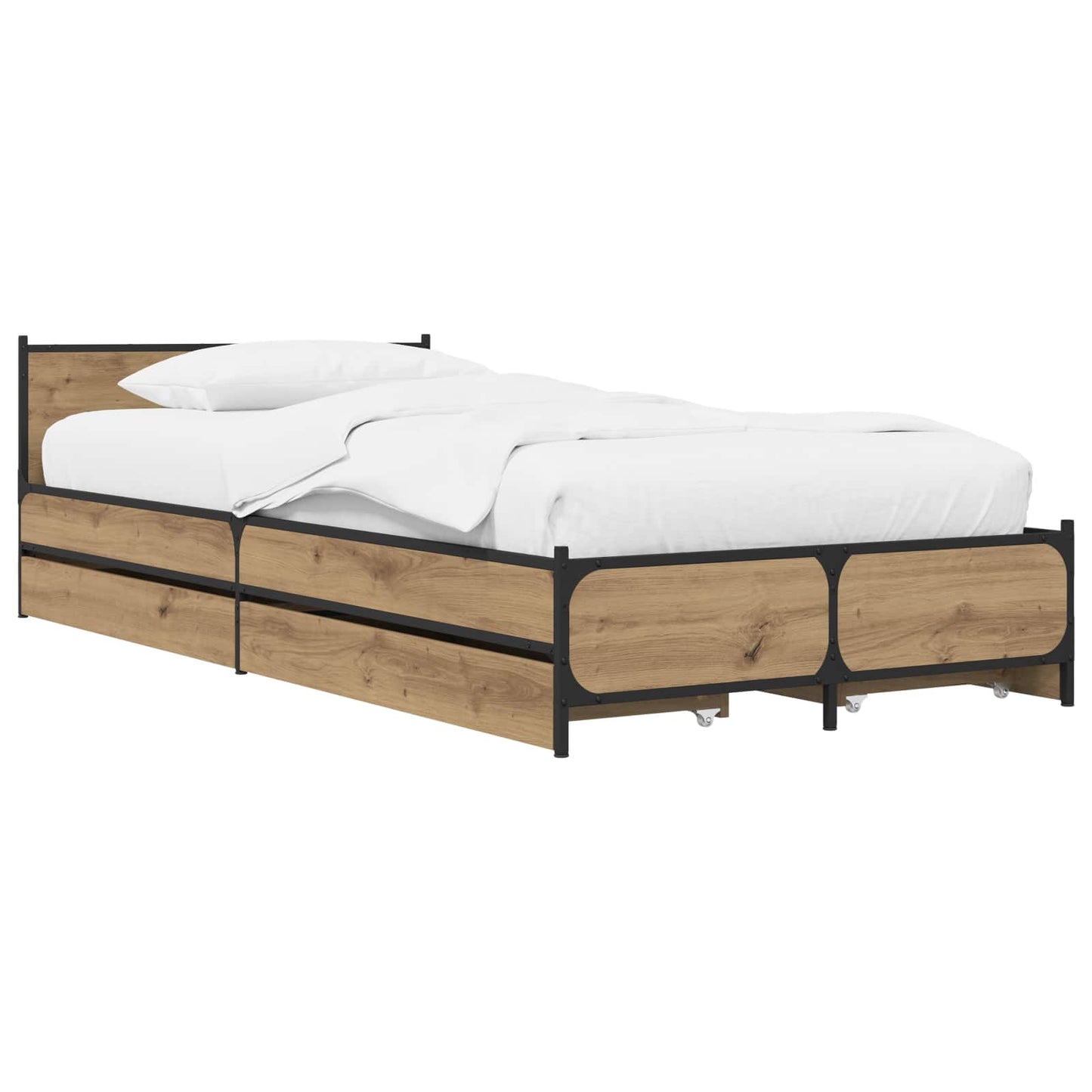 Struttura letto con testata Rovere Artigianale 80 x 200 cm