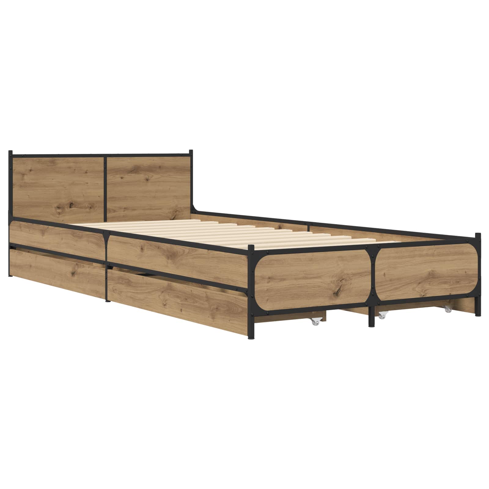 Struttura letto con testata Rovere Artigianale 80 x 200 cm | homemem39