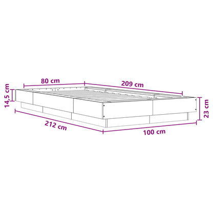Struttura letto a pavimento Rovere Sonoma 80 x 210 cm | homemem39