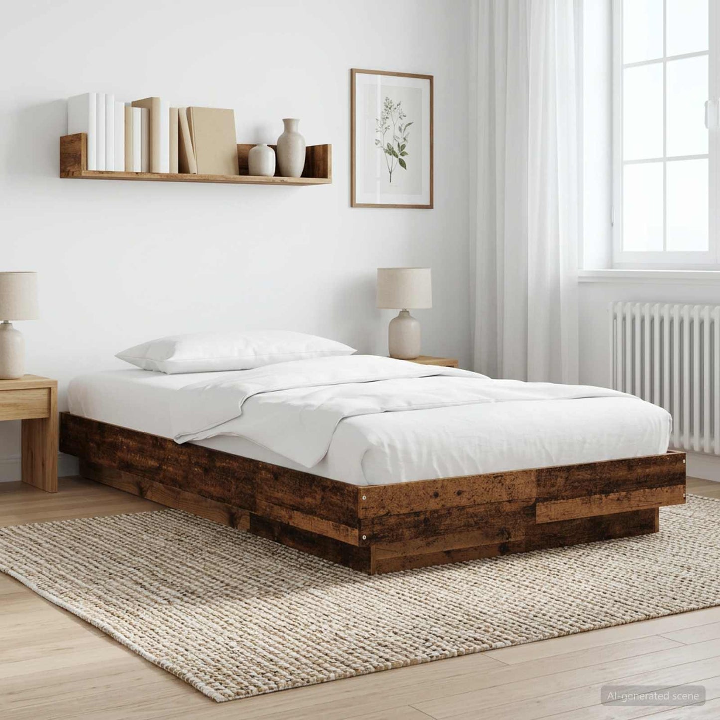 Struttura letto a pavimento Legno antico 80 x 210 cm