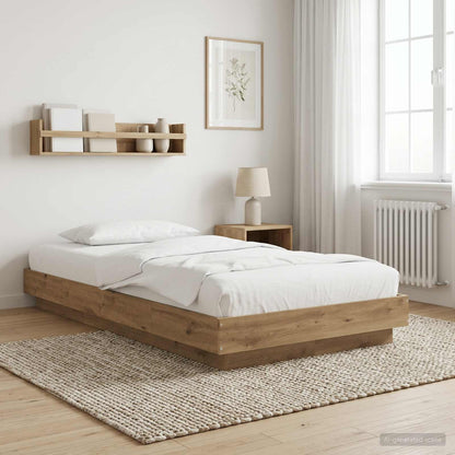 Struttura letto a pavimento Rovere Artigianale 80 x 210 cm | homemem39