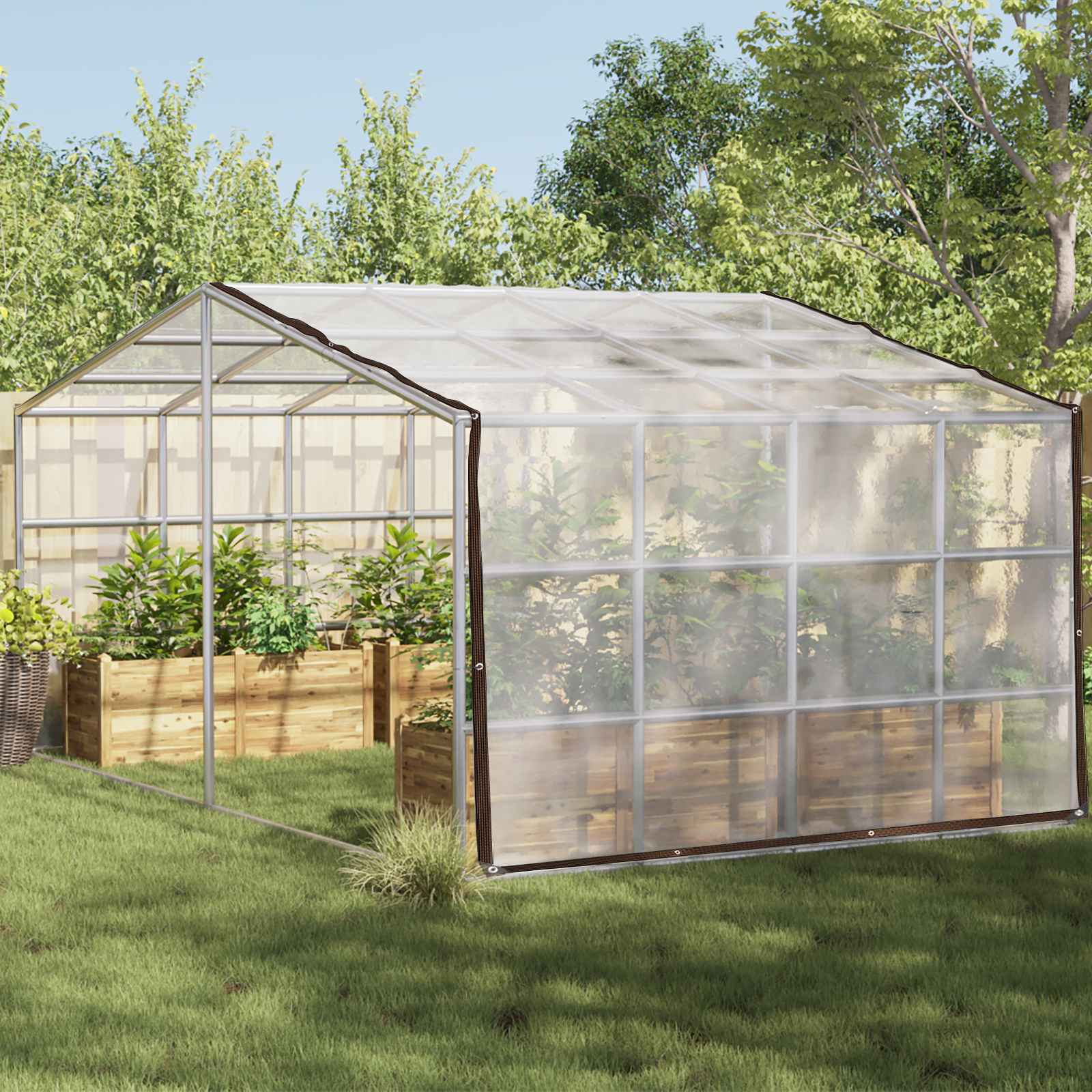 Copertura per Piante Trasparente 4 x 4 m PE | homemem39