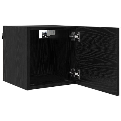 Mobile TV da parete 4 pcs Rovere Nero 30,5 x 30 x 30 cm