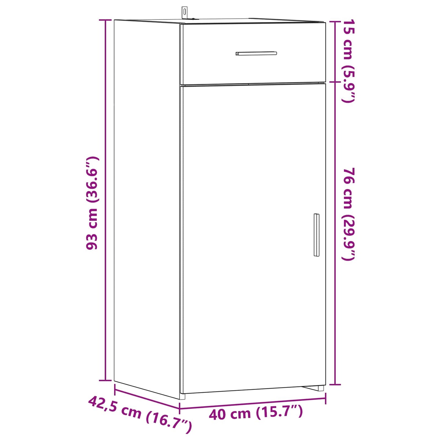 Armadio Legno vecchio 40 x 42,5 x 93 cm Legno ingegnerizzato | homemem39