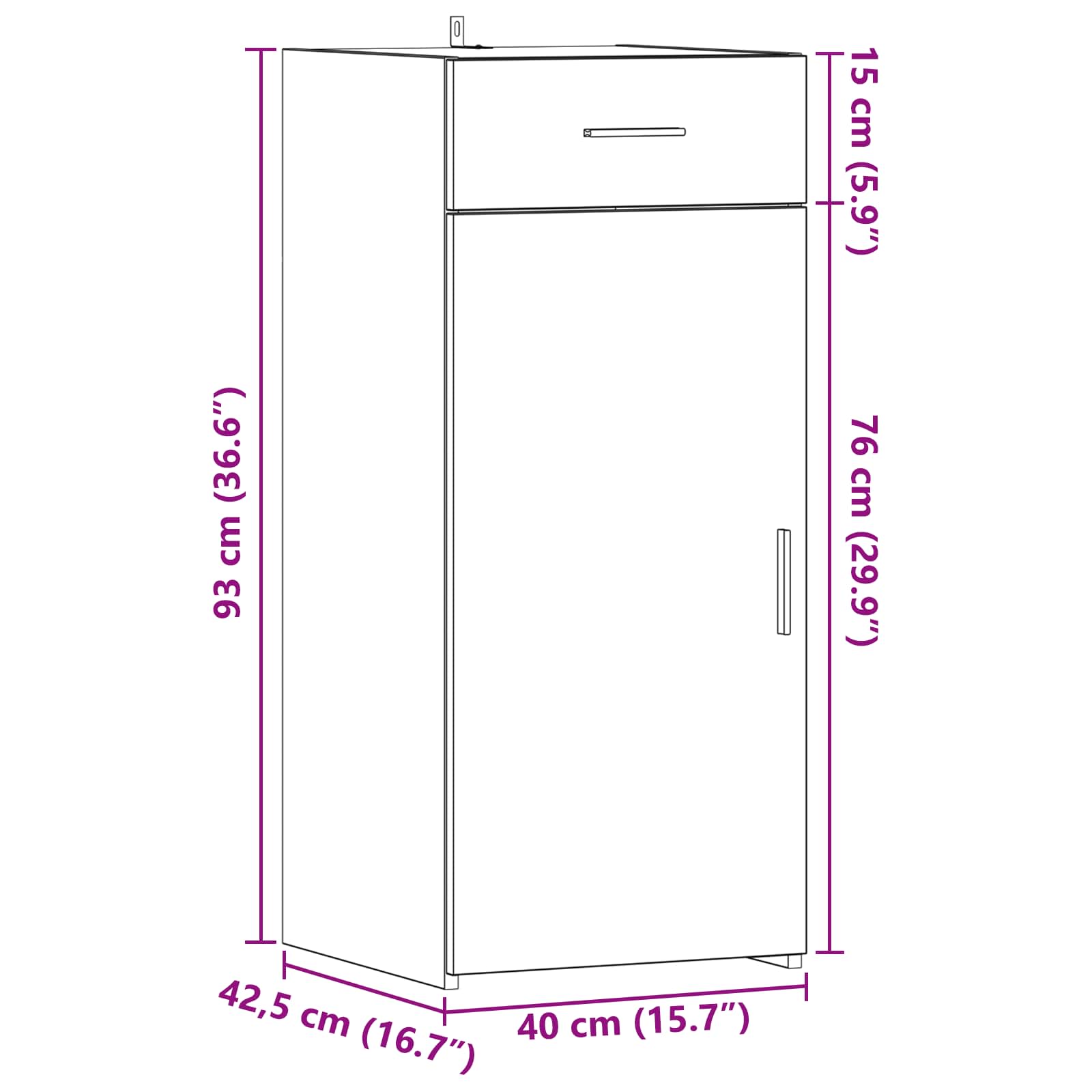 Armadio Legno vecchio 40 x 42,5 x 93 cm Legno ingegnerizzato | homemem39