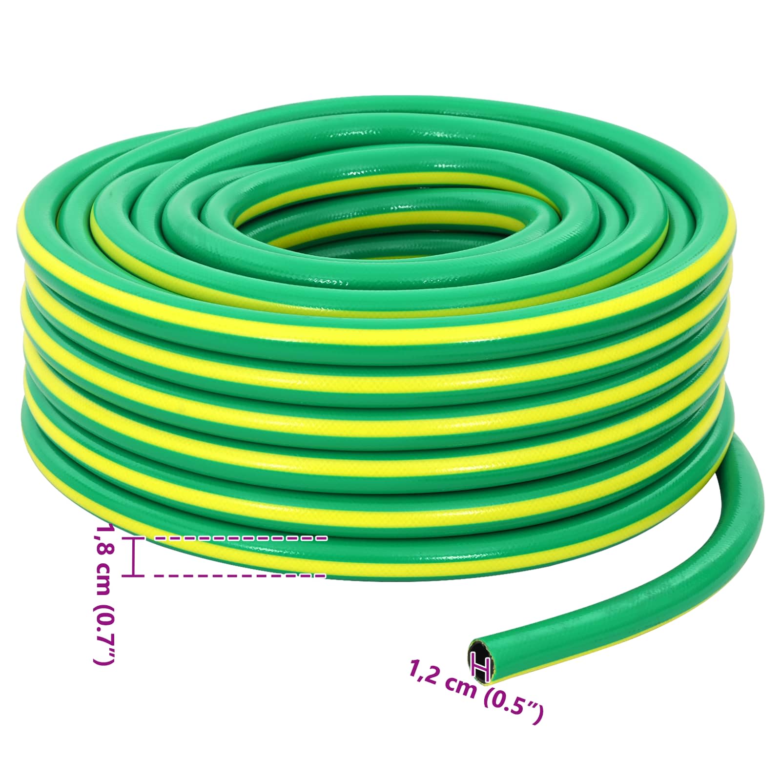 Tubo da Giardino 5-Ply Verde e Giallo 1 / 2'' 100 m PVC | homemem39