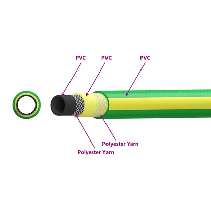 Tubo da Giardino 5-Ply Verde e Giallo 1" 10 m PVC