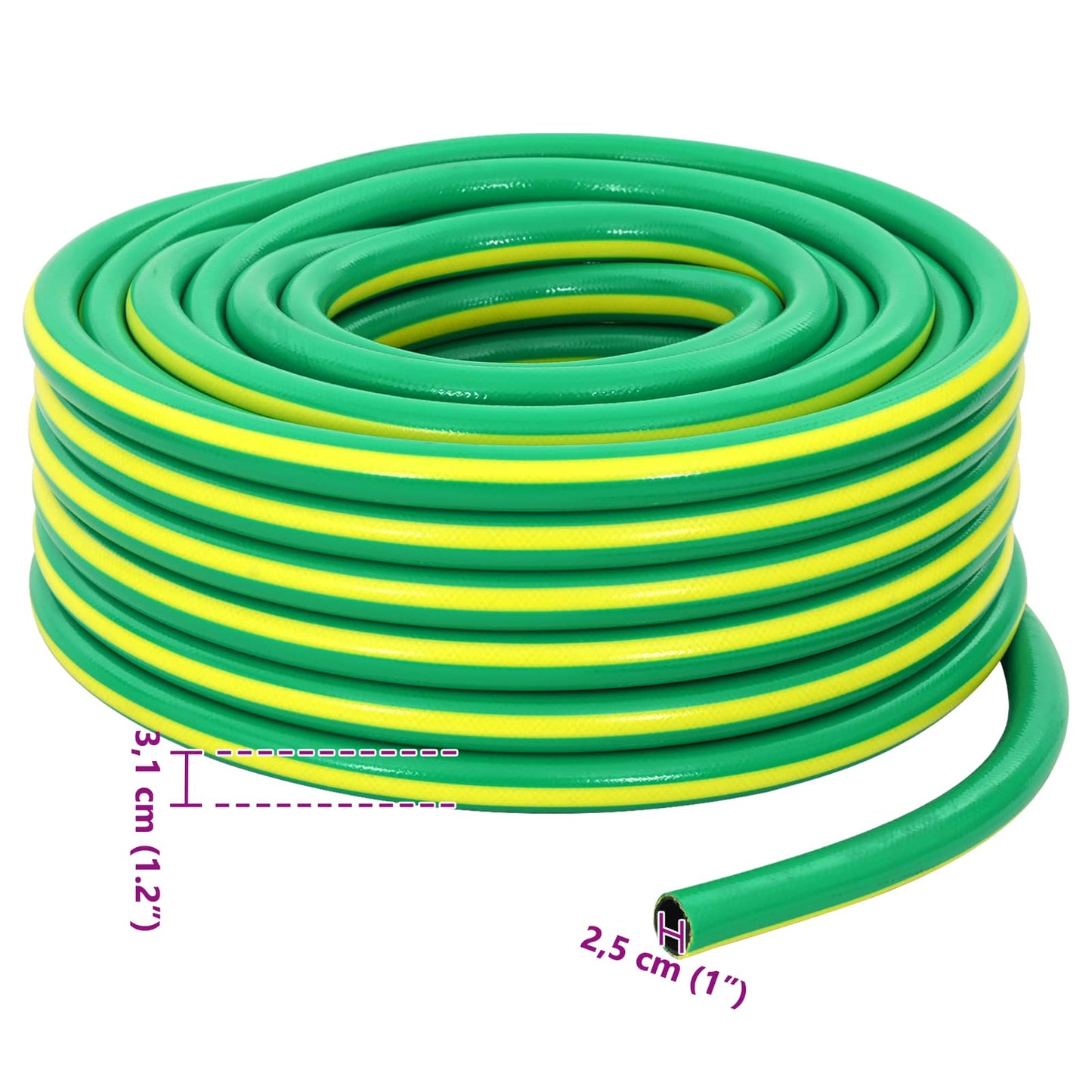 Tubo da Giardino 5-Ply Verde e Giallo 1" 30 m PVC