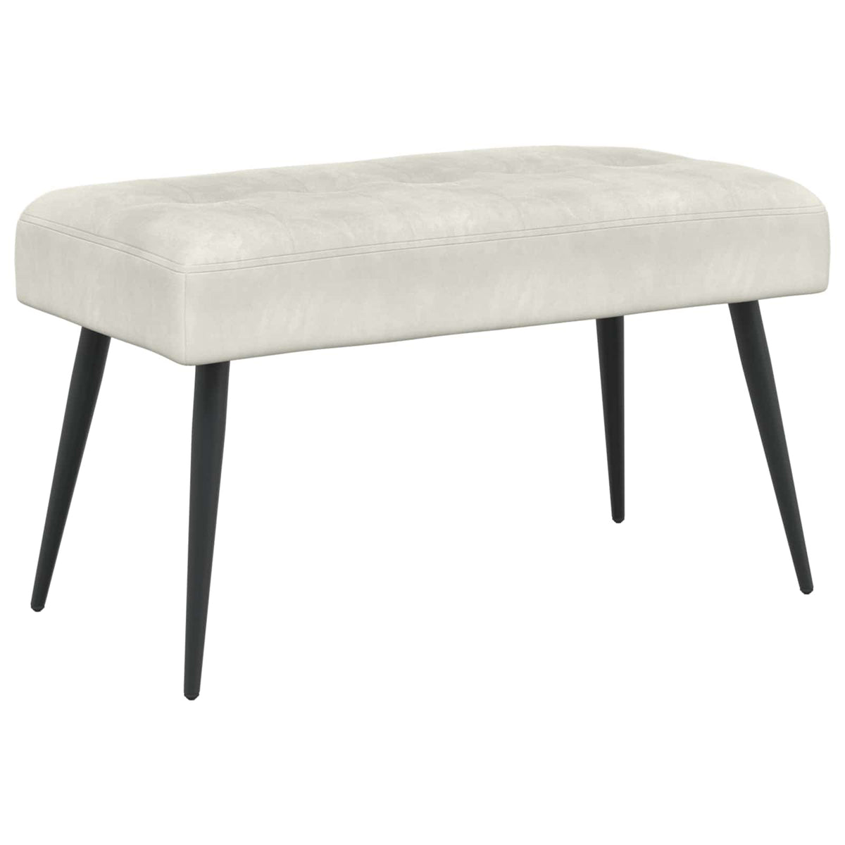 Panchina con bottoni imbottiti Crema 80 x 40 x 46 cm Velluto