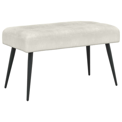 Panchina con bottoni imbottiti Crema 80 x 40 x 46 cm Velluto