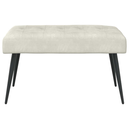 Panchina con bottoni imbottiti Crema 80 x 40 x 46 cm Velluto | homemem39