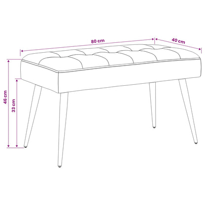 Panchina con bottoni imbottiti Crema 80 x 40 x 46 cm Velluto | homemem39