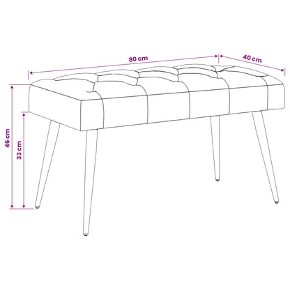 Panchina con bottoni imbottiti Turchese 80 x 40 x 46 cm Velluto | homemem39