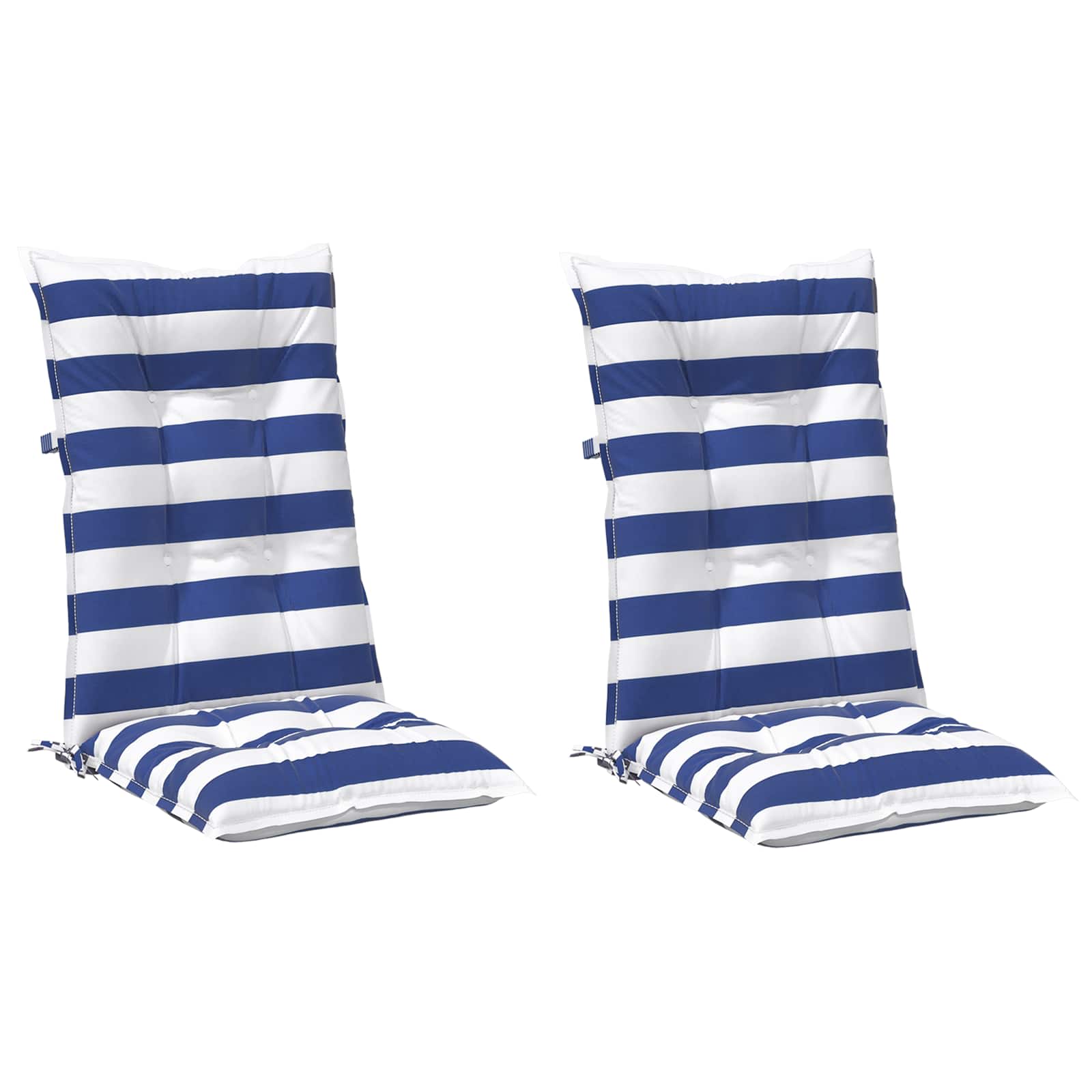 Cuscino da Esterno 2 pcs Blu e Bianco 120 x 50 x 7 cm Tessuto | homemem39