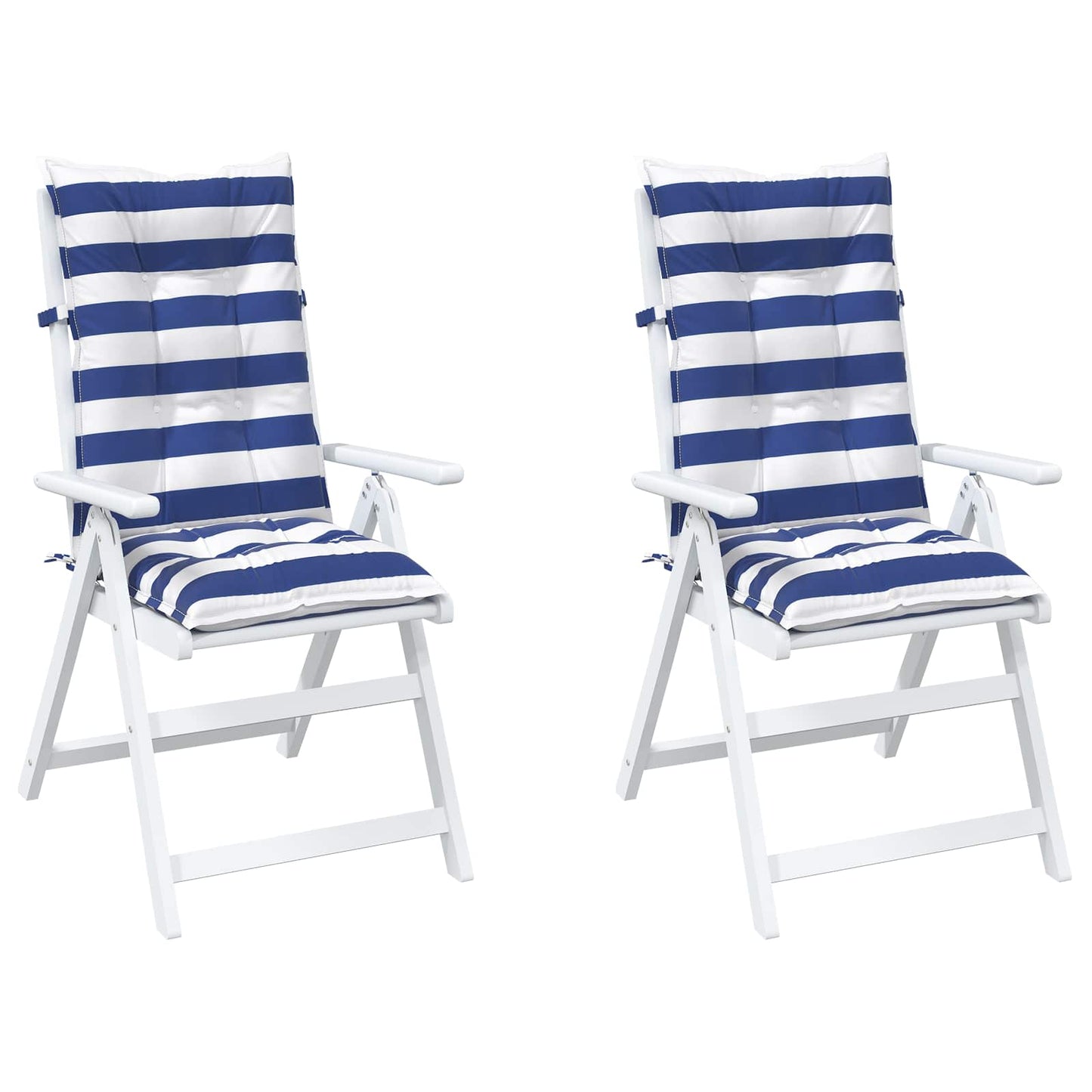Cuscino da Esterno 2 pcs Blu e Bianco 120 x 50 x 7 cm Tessuto | homemem39