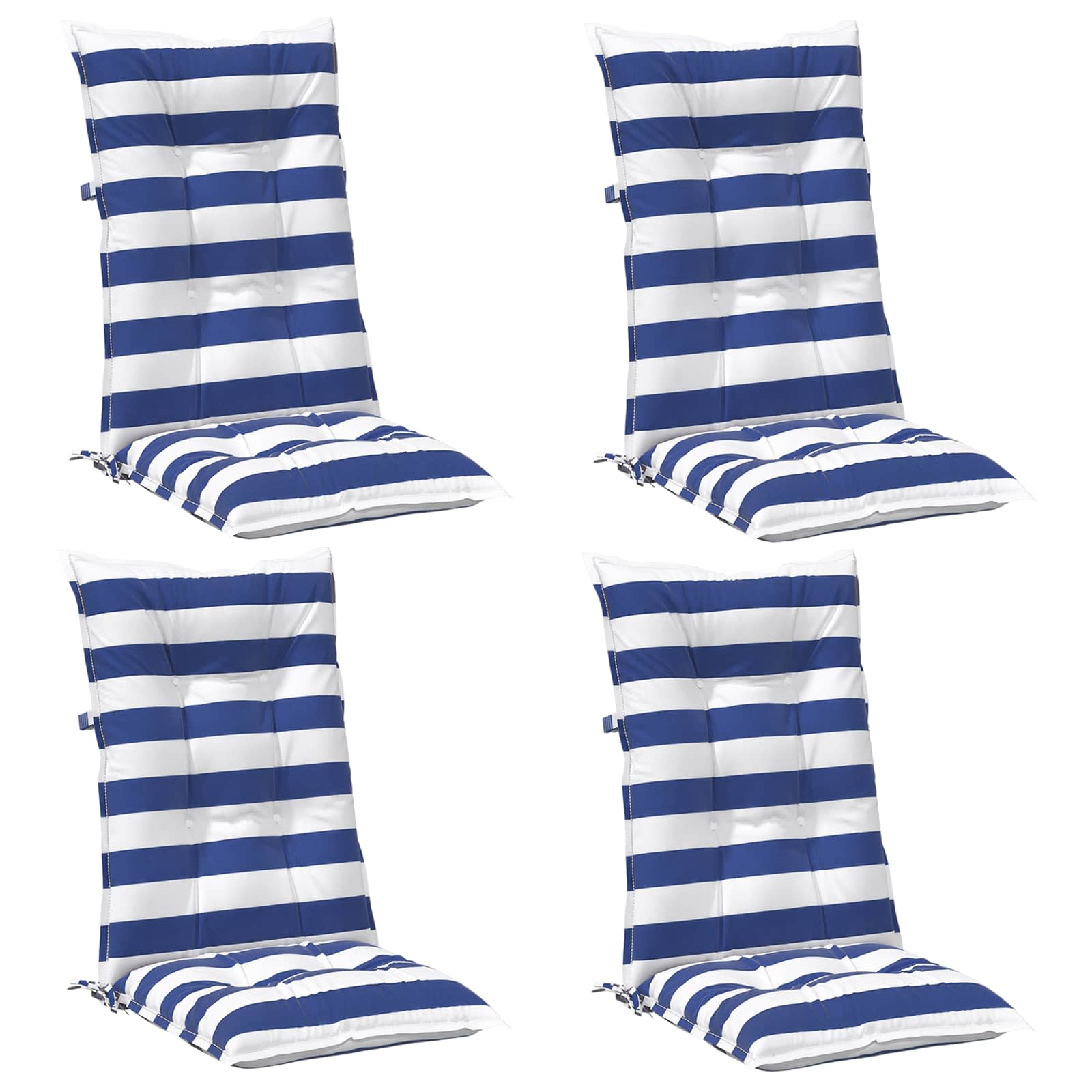 Cuscino da Esterno 4 pcs Blu e Bianco 120 x 50 x 7 cm Tessuto | homemem39