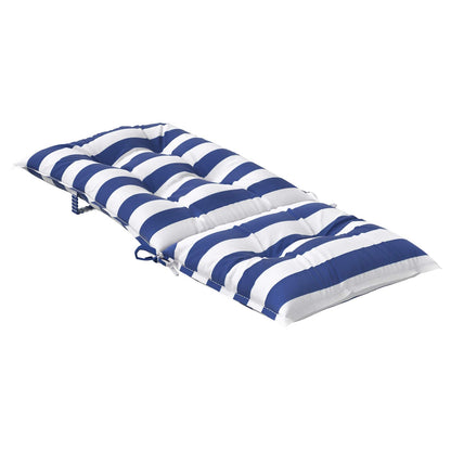 Cuscino da Esterno 4 pcs Blu e Bianco 120 x 50 x 7 cm Tessuto | homemem39