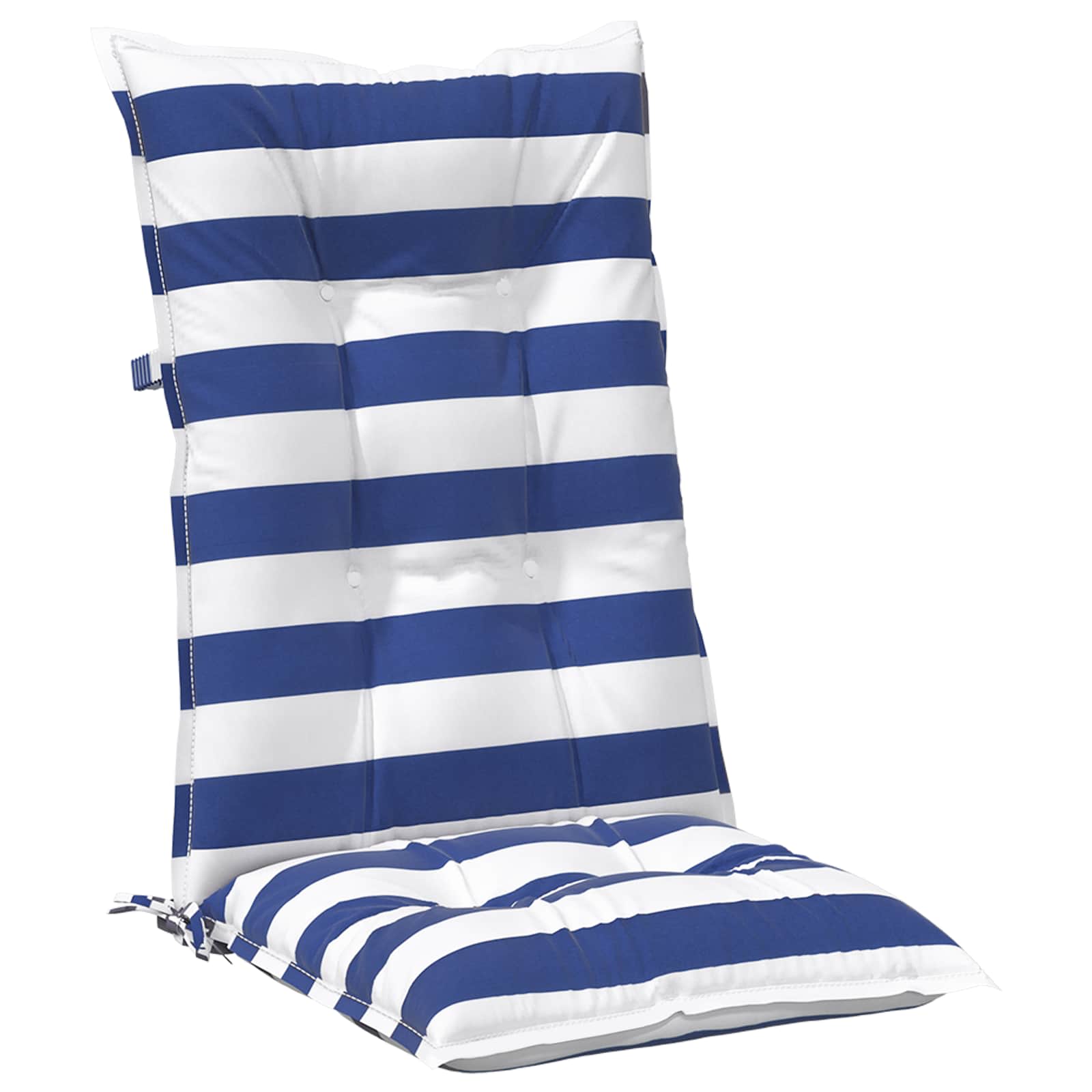 Cuscino da Esterno 4 pcs Blu e Bianco 120 x 50 x 7 cm Tessuto | homemem39