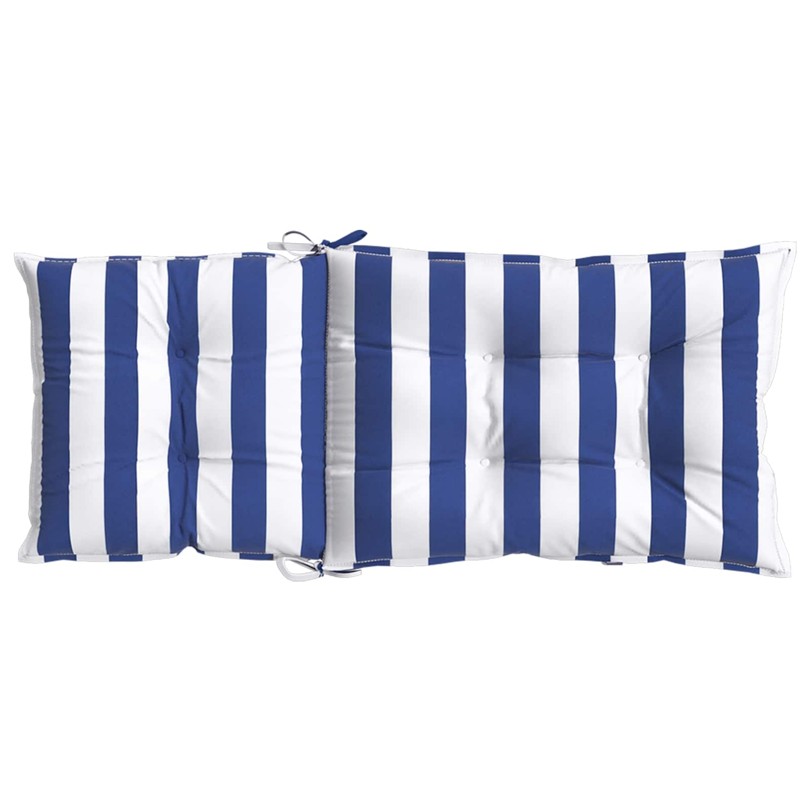 Cuscino da Esterno 4 pcs Blu e Bianco 120 x 50 x 7 cm Tessuto | homemem39
