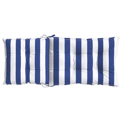 Cuscino da Esterno 6 pcs Blu e Bianco 120 x 50 x 7 cm Tessuto | homemem39