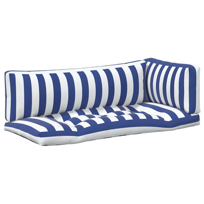 Cuscino da Esterno 3 pcs Blu e Bianco 103 x 58 x 10 cm Tessuto | homemem39