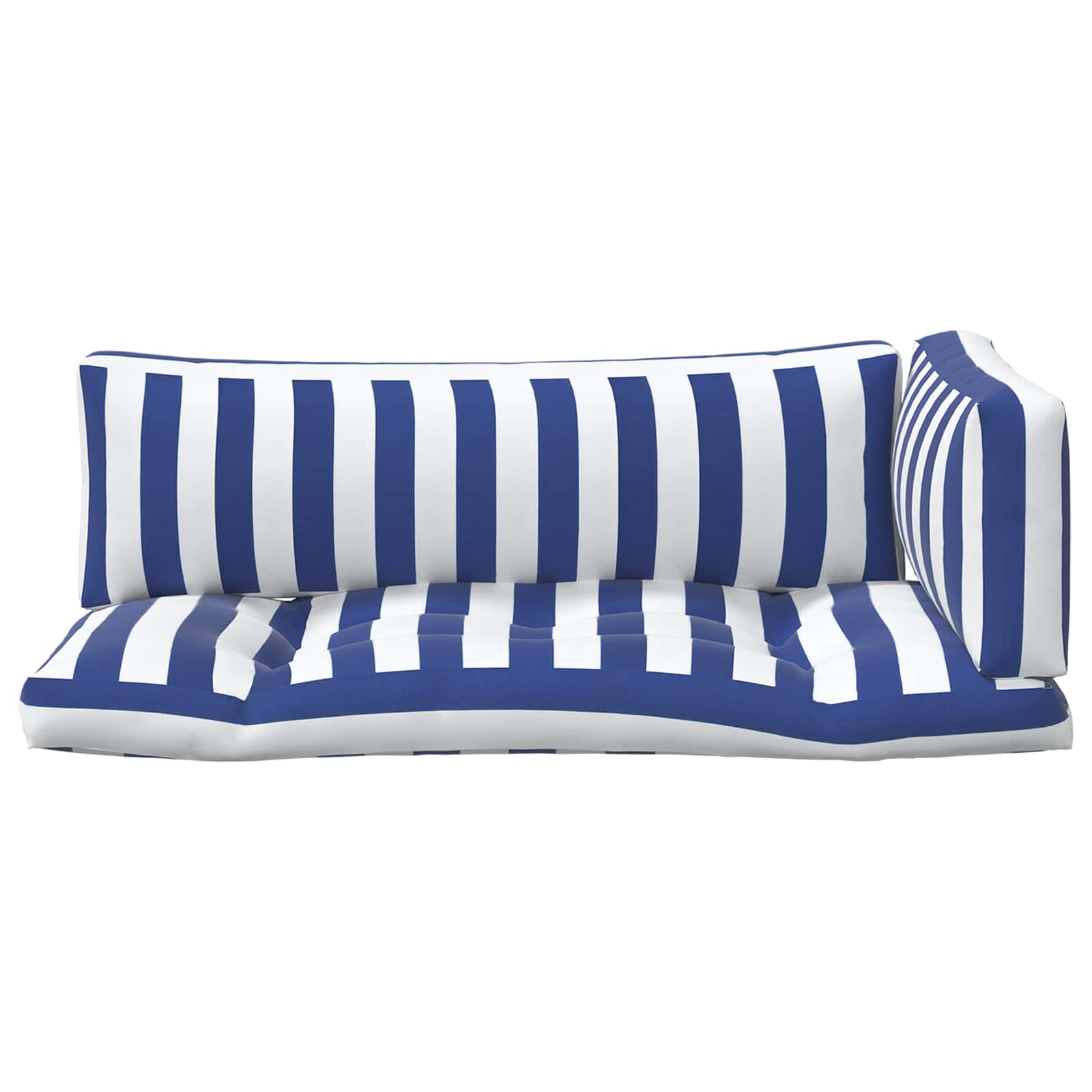 Cuscino da Esterno 3 pcs Blu e Bianco 103 x 58 x 10 cm Tessuto | homemem39