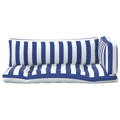 Cuscino da Esterno 3 pcs Blu e Bianco 103 x 58 x 10 cm Tessuto | homemem39