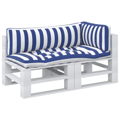 Cuscino da Esterno 3 pcs Blu e Bianco 103 x 58 x 10 cm Tessuto | homemem39