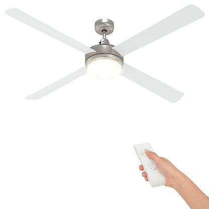 Ventilatore da soffitto con luce e telecomando Ø 130 cm Bianco | homemem39