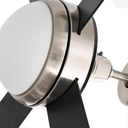 Ventilatore da soffitto con luce e telecomando Ø 130 cm Nero | homemem39