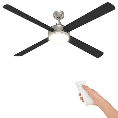 Ventilatore da soffitto con luce e telecomando Ø 130 cm Nero | homemem39