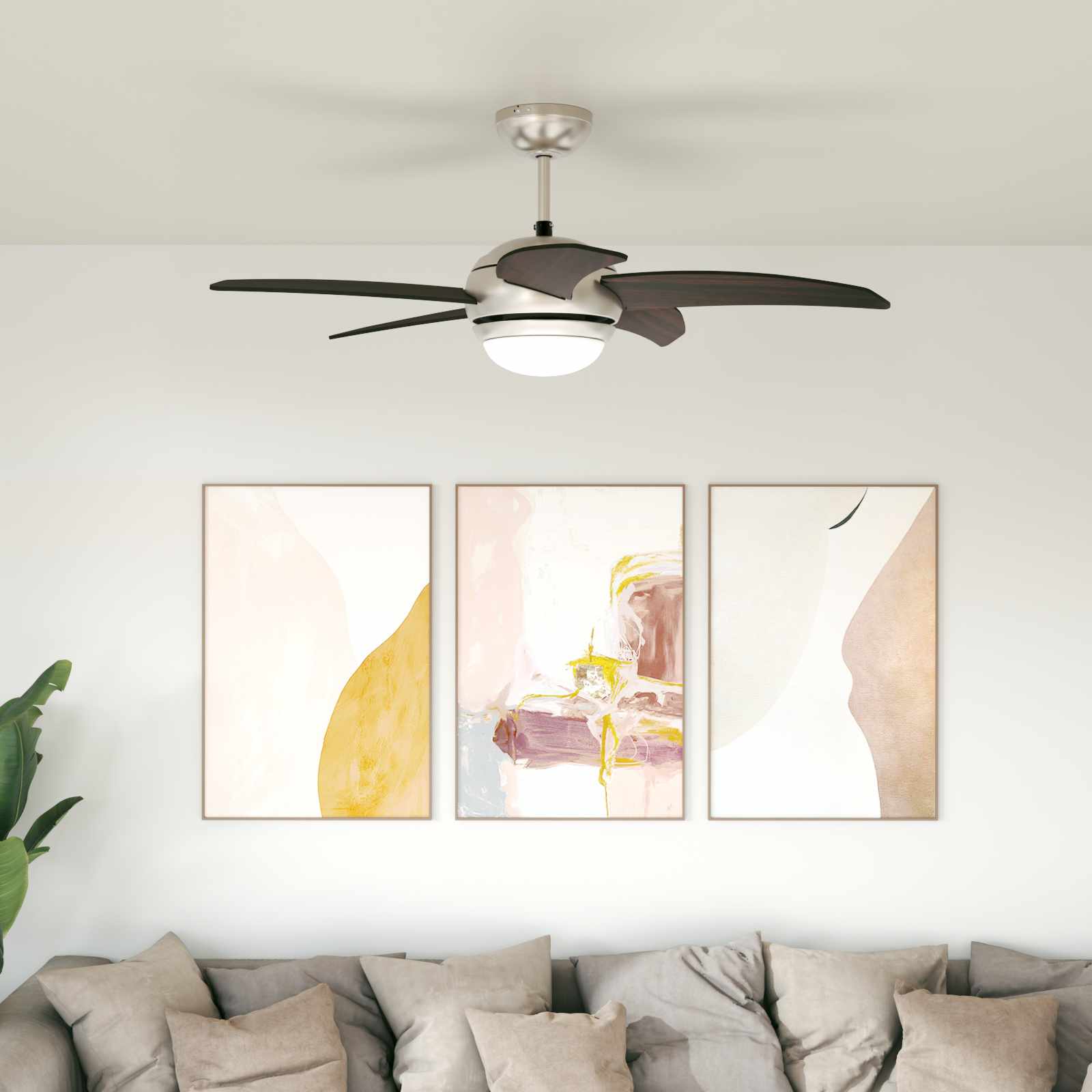 Ventilatore da soffitto con luce e telecomando Ø 110 cm | homemem39