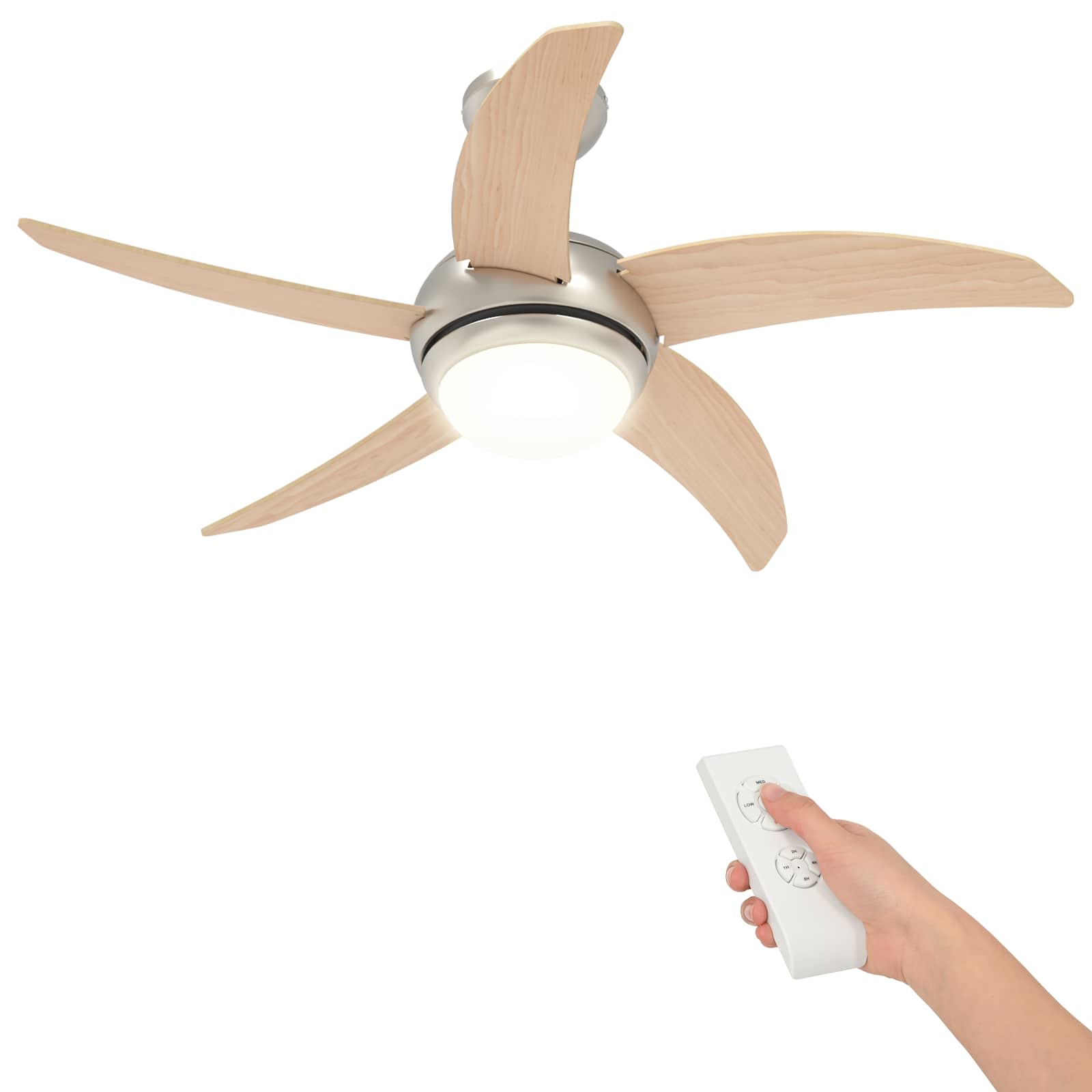 Ventilatore da soffitto con luce e telecomando Ø 110 cm Sonoma | homemem39