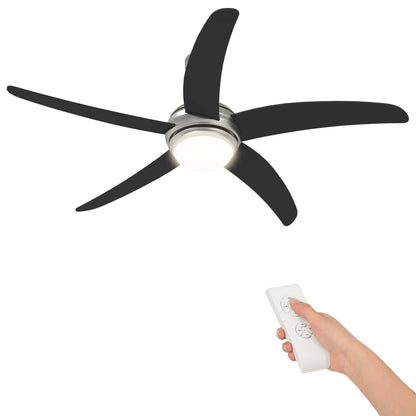 Ventilatore da soffitto con luce e telecomando Ø 130 cm Nero | homemem39