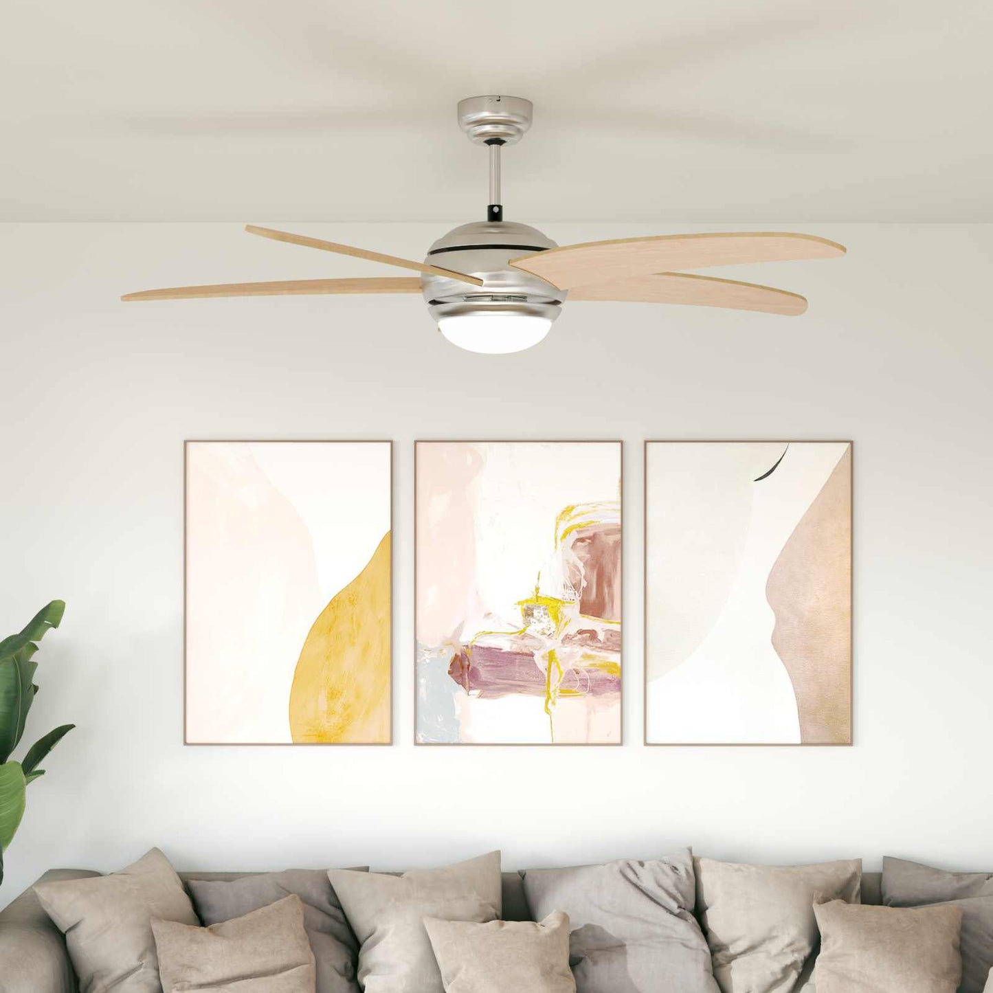 Ventilatore da soffitto con luce Ø 130 cm Sonoma | homemem39