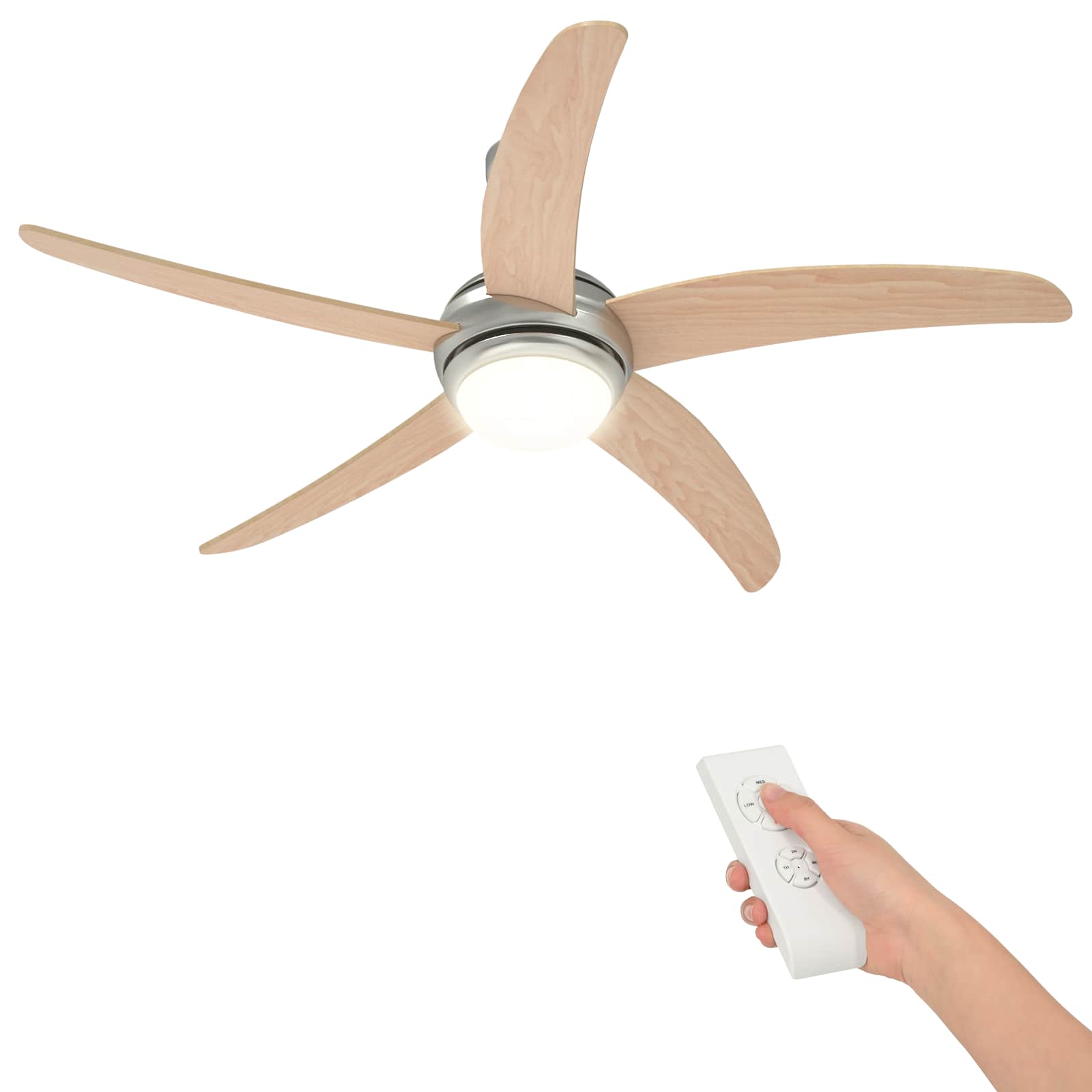 Ventilatore da soffitto con luce Ø 130 cm Sonoma | homemem39