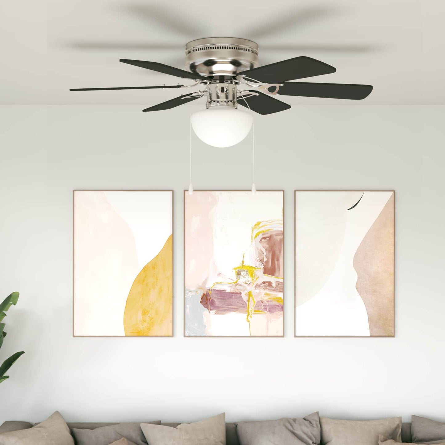Ventilatore da soffitto con luce Ø 82 cm Nero | homemem39