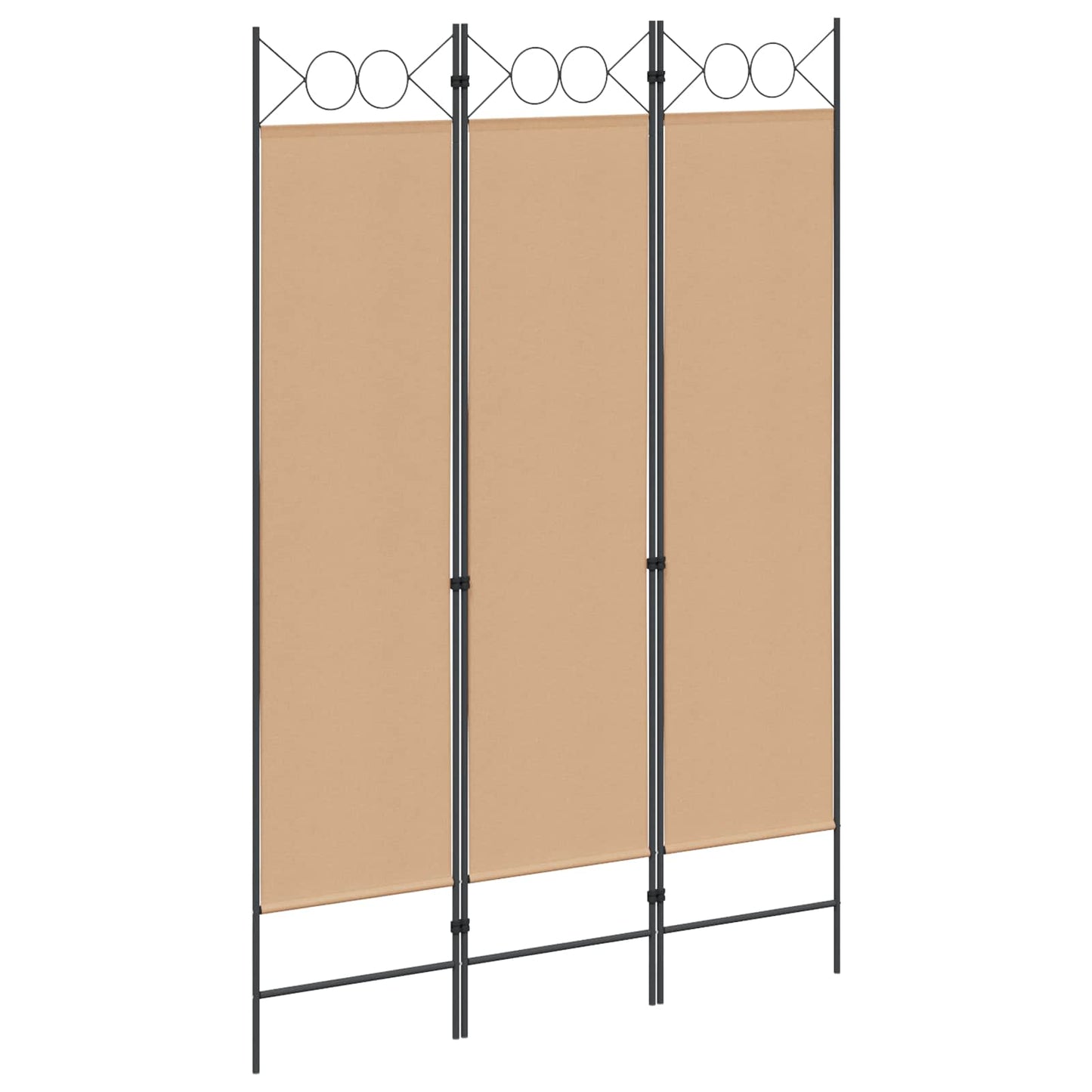 Paravento a 3 pannelli Beige 120 x 180 cm Tessuto