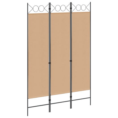 Paravento a 3 pannelli Beige 120 x 180 cm Tessuto