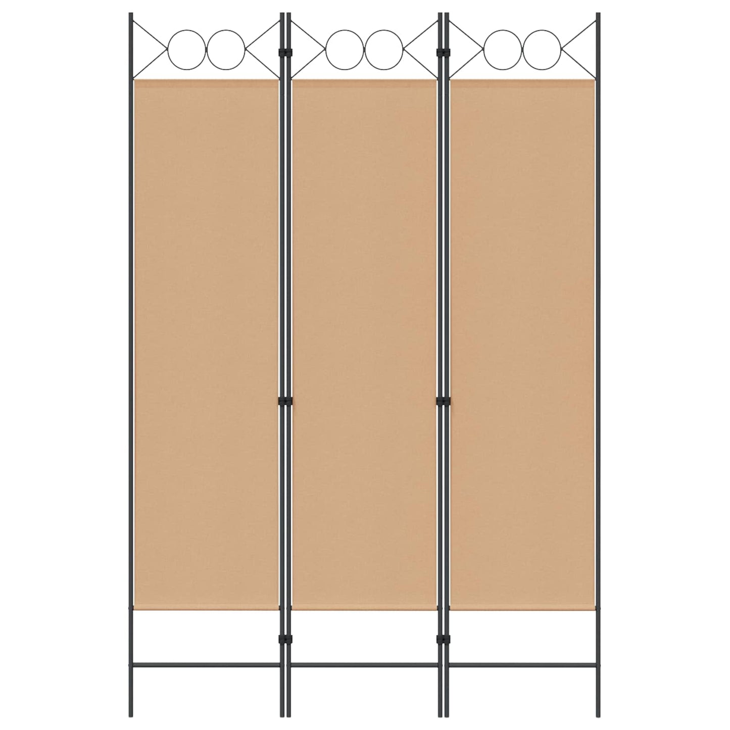 Paravento a 3 pannelli Beige 120 x 180 cm Tessuto