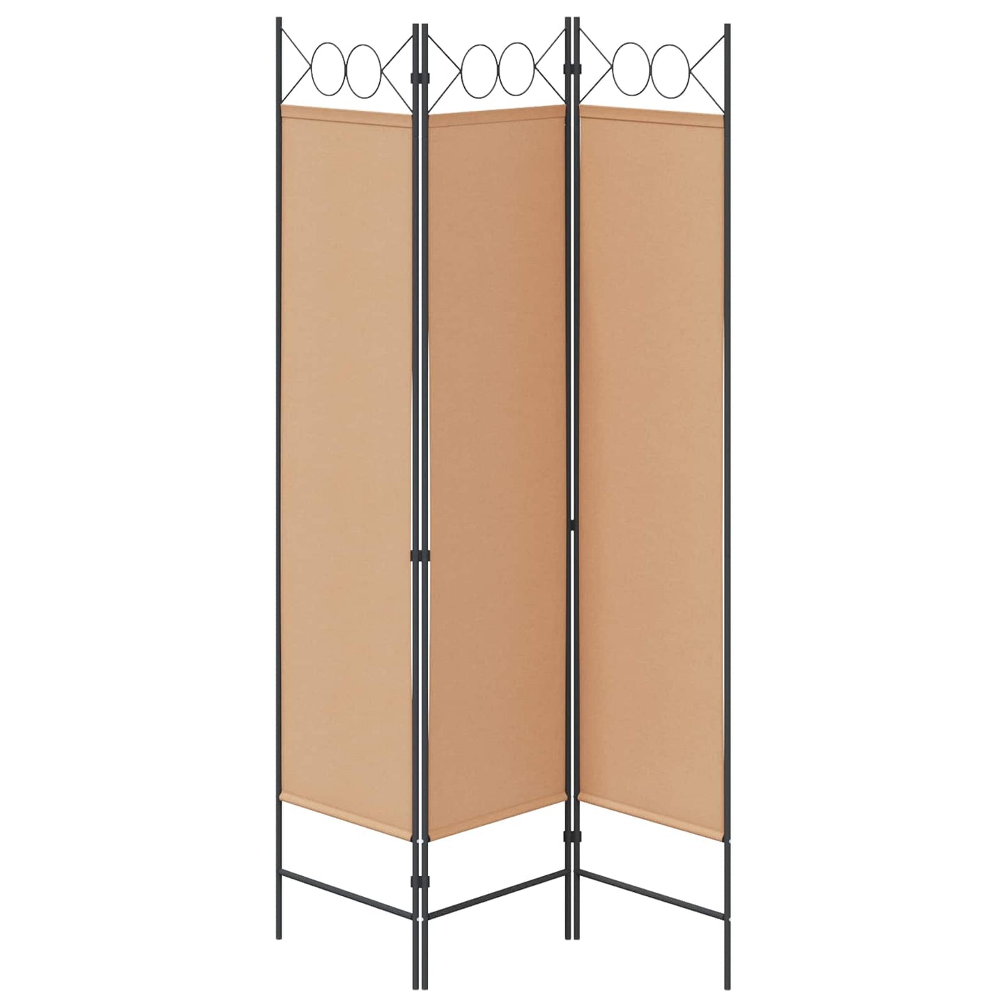Paravento a 3 pannelli Beige 120 x 180 cm Tessuto