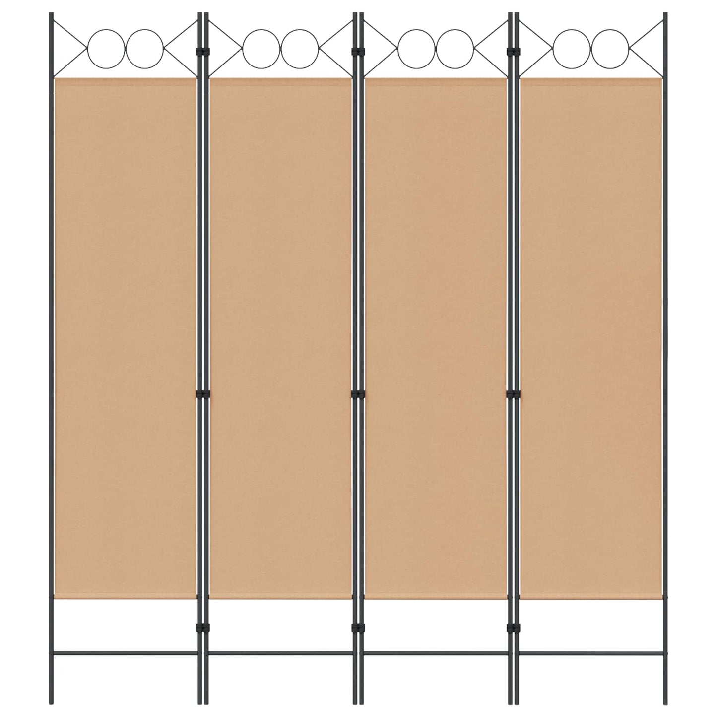 Paravento a 4 Pannelli Beige 160 x 180 cm Tessuto